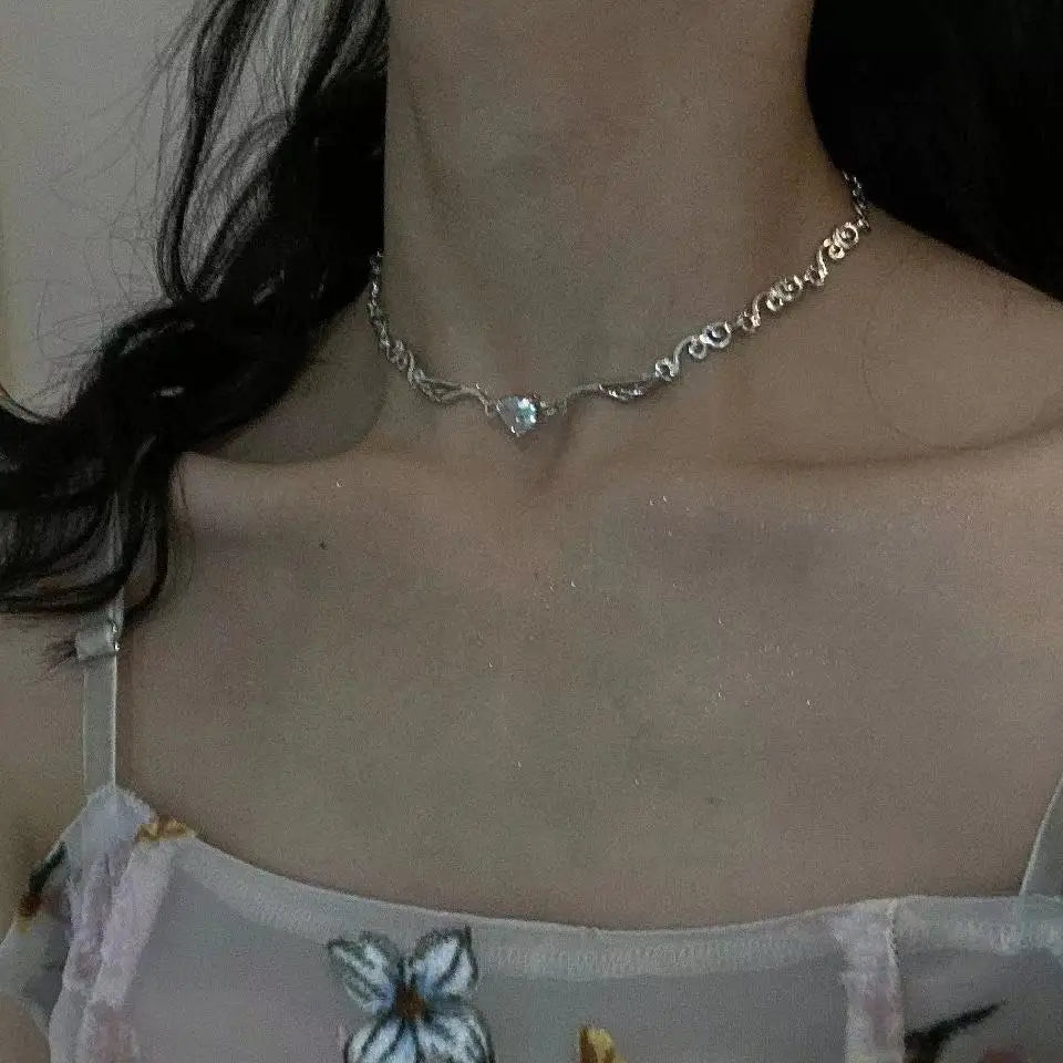 Angel Wings Heart Pendant Necklace