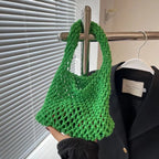 Hollow-Out Woven Shoulder Bag