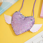 Sequin Heart Coin Shoulder Purse
