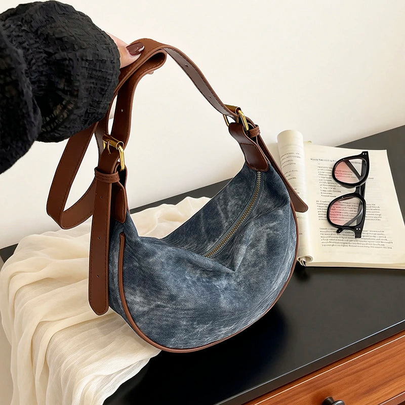 PU Leather Hobo Shoulder Bag
