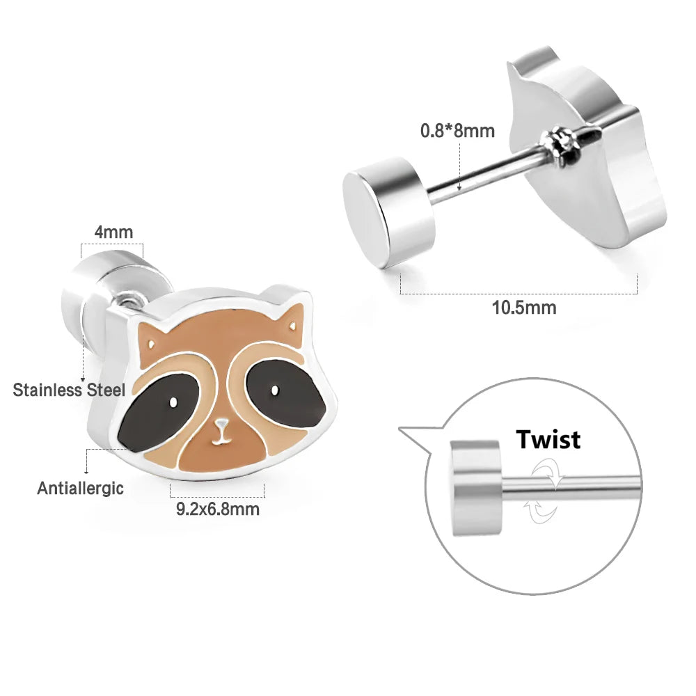 Acrylic Heart Animal Earrings