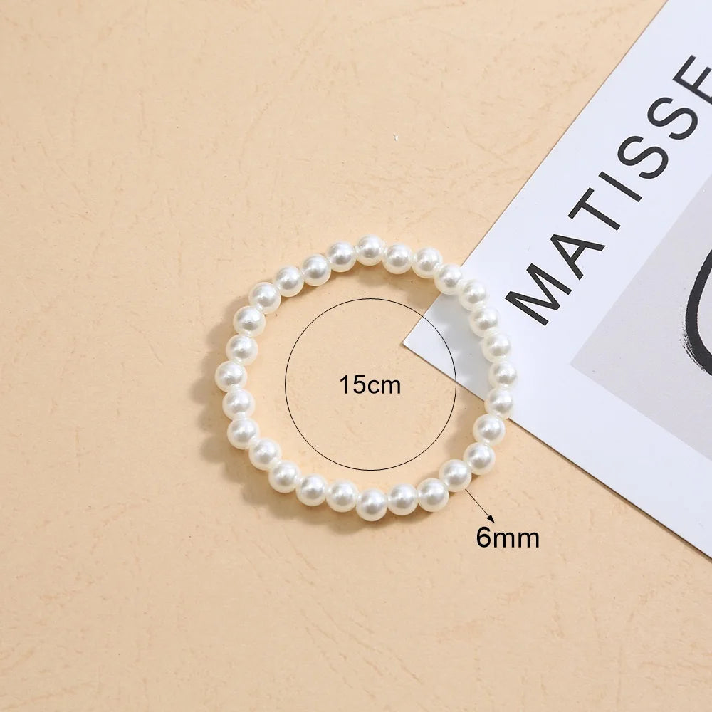 Pink Imitation Pearl Bracelet