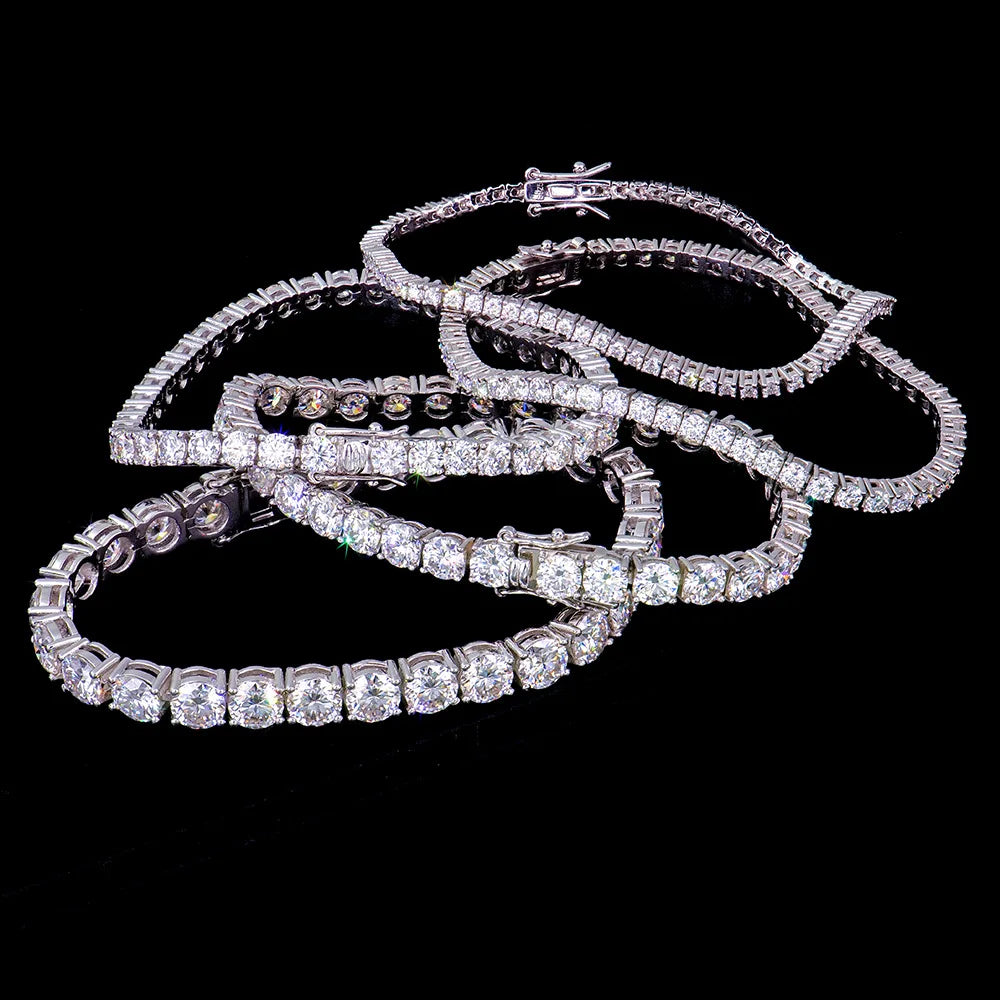 Moissanite Tennis Sterling Bracelet
