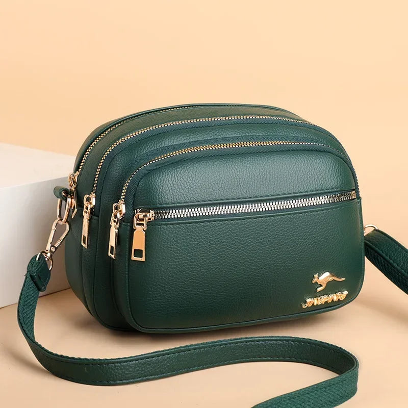 Multi-Pocket PU Shoulder Bag