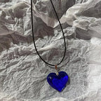 Red Heart Glass Pendant Necklace