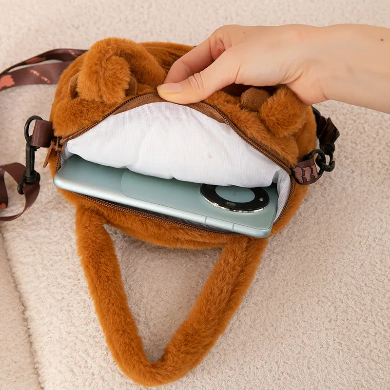 Plush Capybara Crossbody Bag
