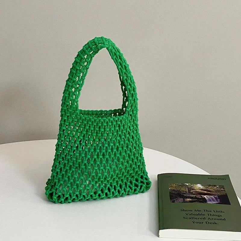 Hollow-Out Woven Shoulder Bag