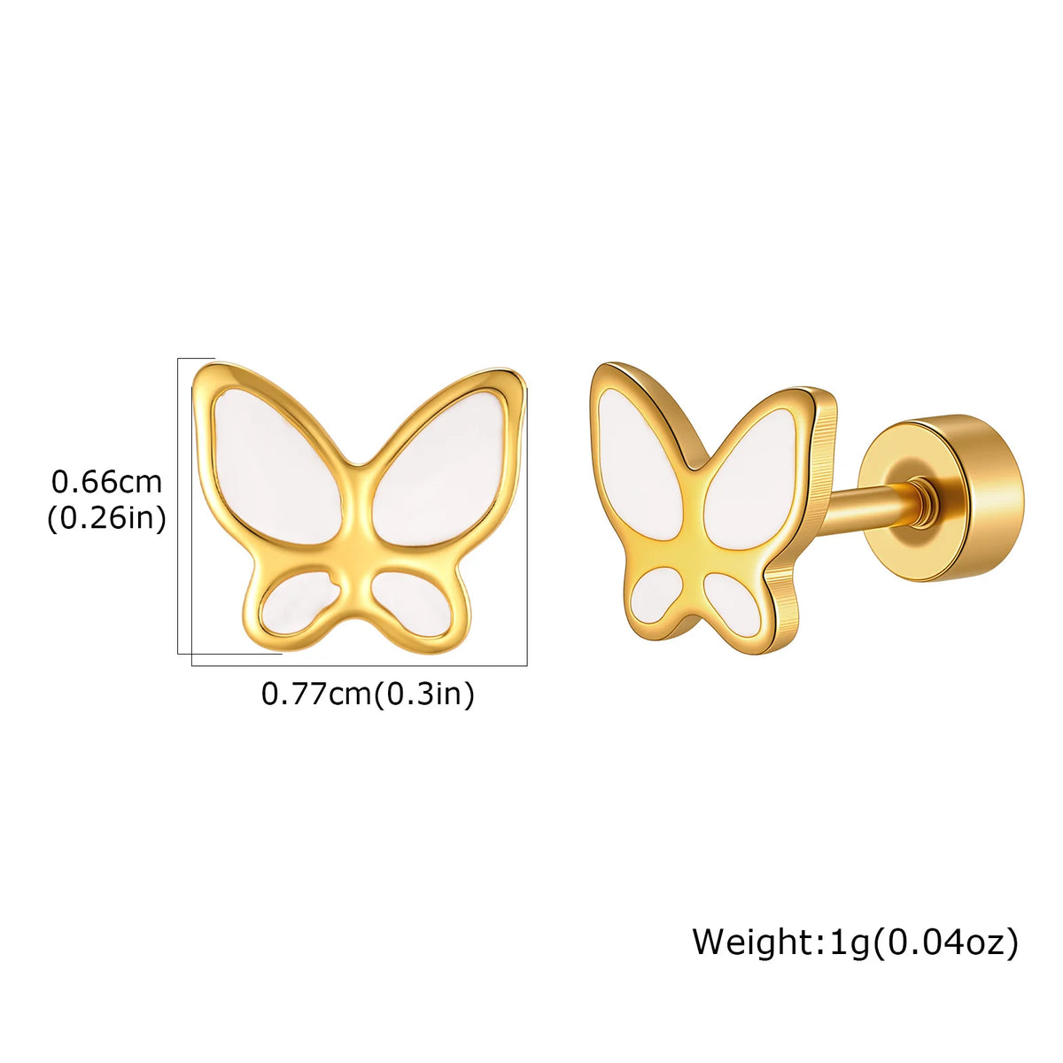Pink Enamel Butterfly Earrings