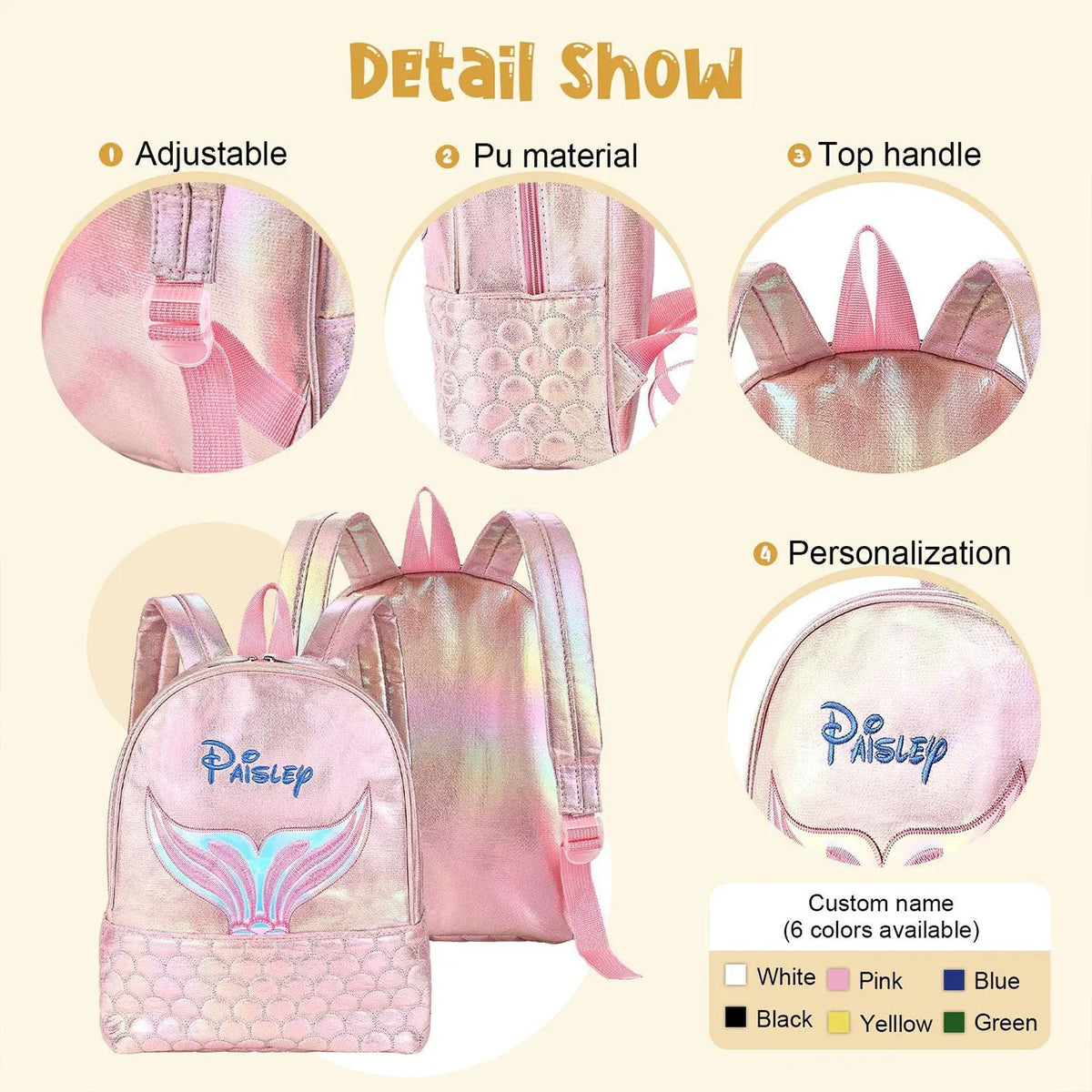 Iridescent Mermaid Tail Backpack