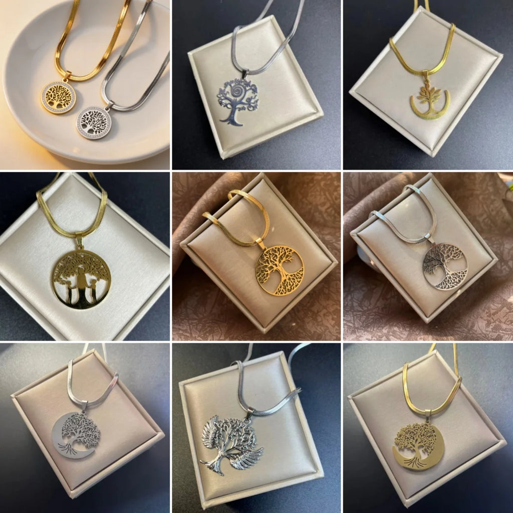 Tree Life Rhinestone Pendant Necklace