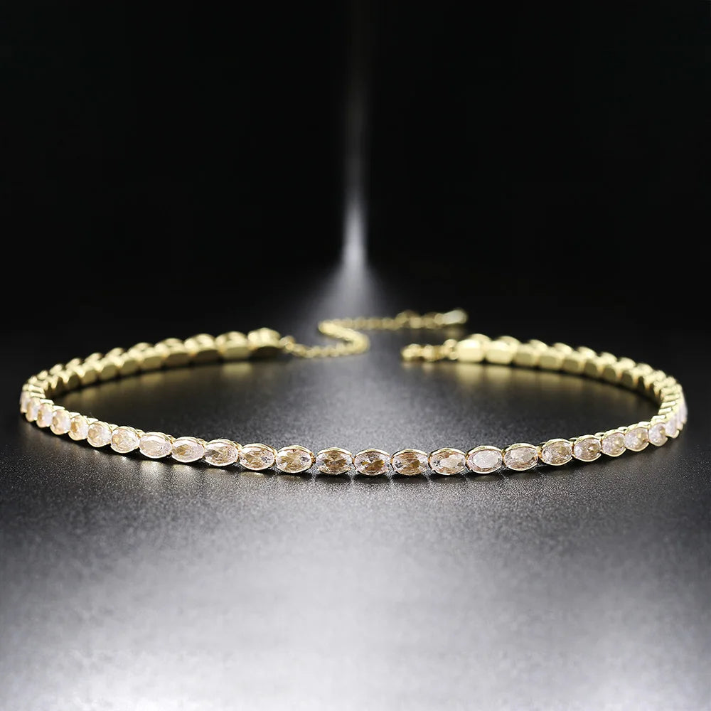 Dainty Oval Crystal Necklace