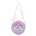 Sequined Round Letter Clutch Purse