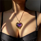 Red Heart Glass Pendant Necklace