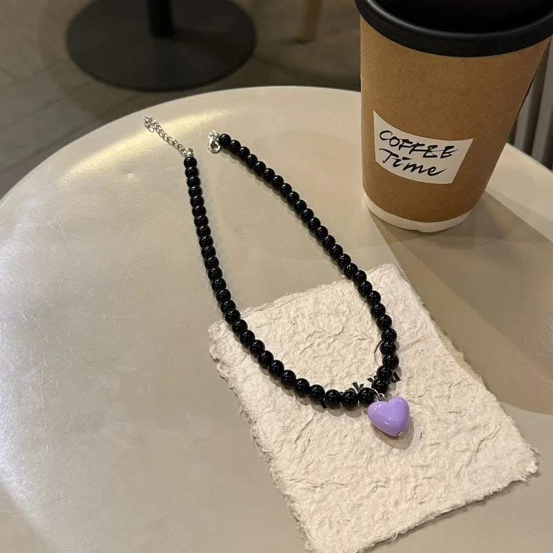 Colorful Beads Resin Pendant Necklace