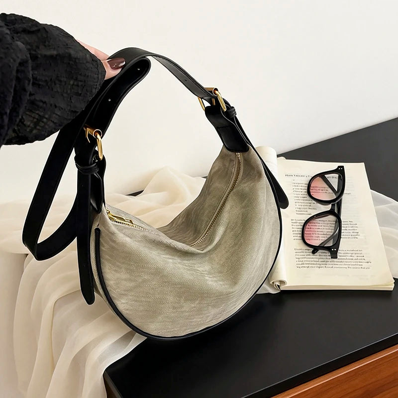 PU Leather Hobo Shoulder Bag