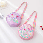 Sequined Round Letter Clutch Purse