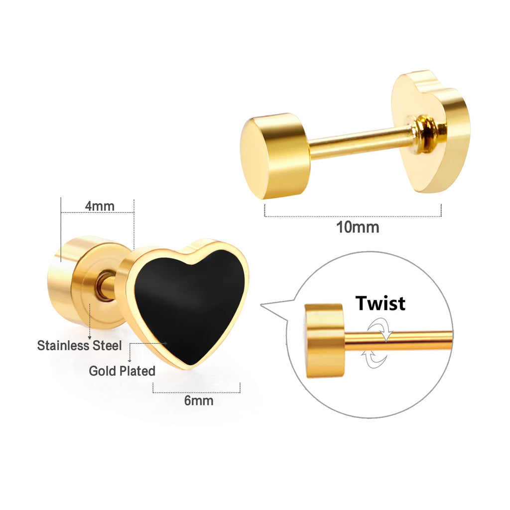 Acrylic Heart Animal Earrings