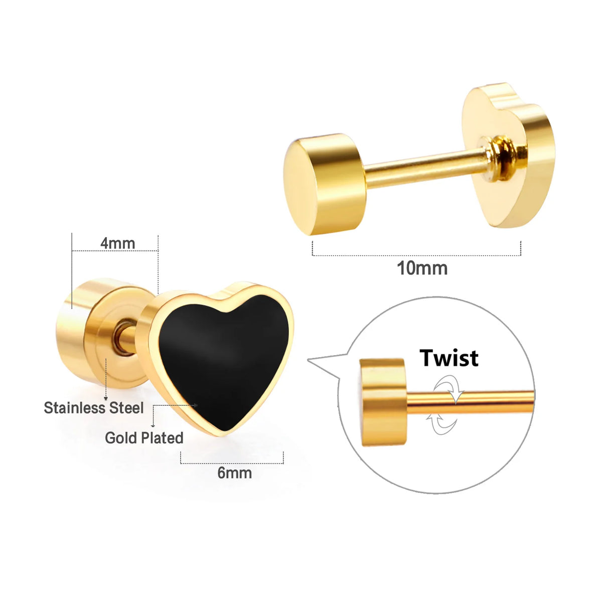 Acrylic Heart Animal Earrings