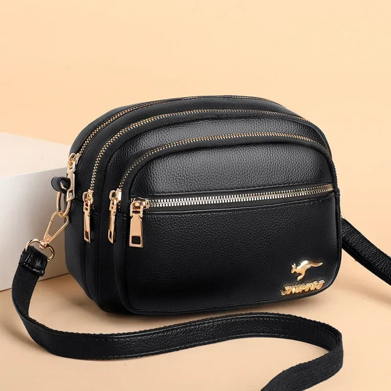 Multi-Pocket PU Shoulder Bag