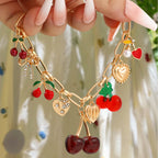 Handmade Cherry Bow Bracelet