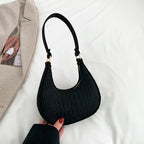 Felt Half-Moon Shoulder Bag