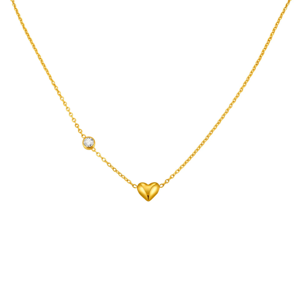Cubic Zirconia Heart Pendant Necklace