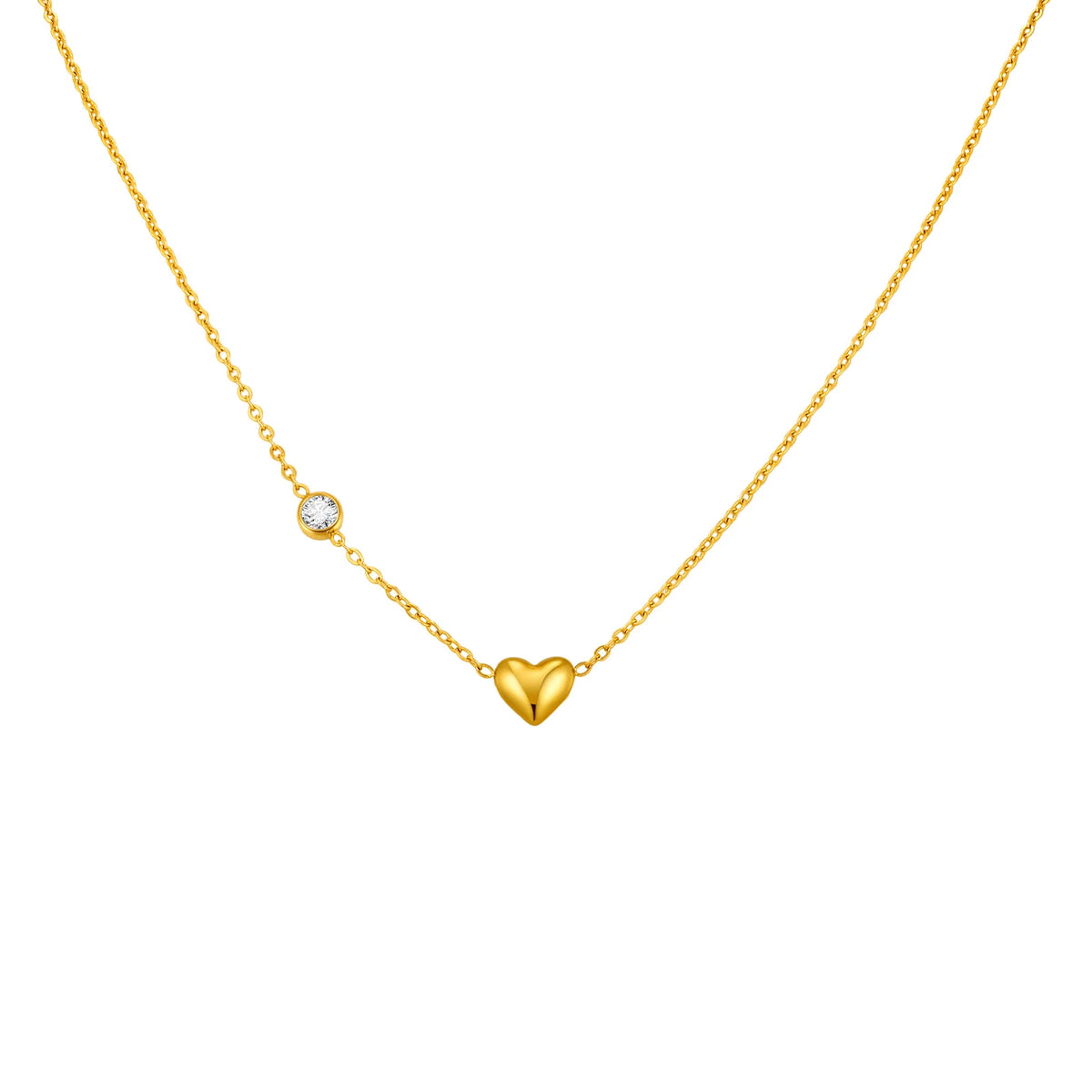 Cubic Zirconia Heart Pendant Necklace