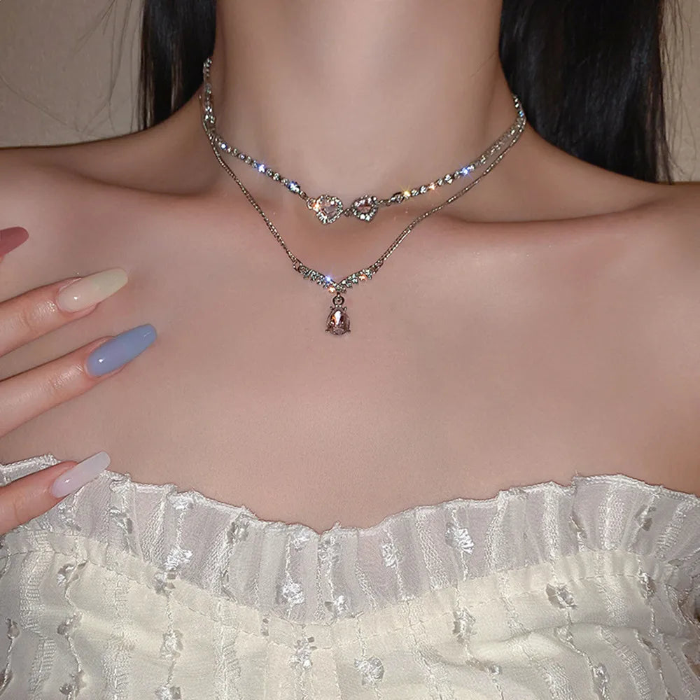 Angel Wings Heart Pendant Necklace