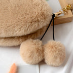 Faux Rabbit Fur Heart Crossbody Bag