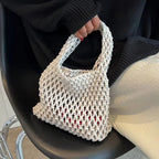 Hollow-Out Woven Shoulder Bag