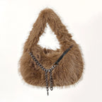 Faux Fur Chain Handbag