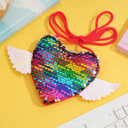 Sequin Heart Coin Shoulder Purse