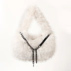 Faux Fur Chain Handbag