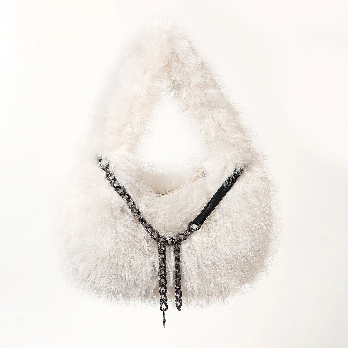 Faux Fur Chain Handbag