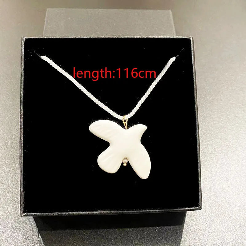 White Peace Dove Pendant Necklace
