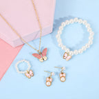 Butterfly Pearl Necklace & Ring Set