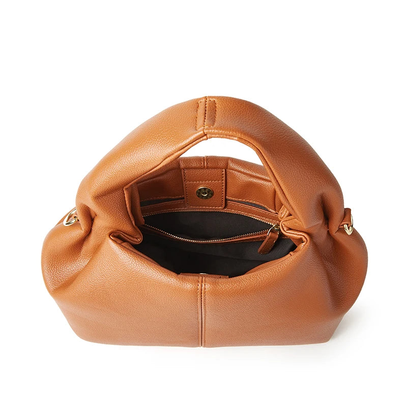 Soft Leather Crossbody Tote Bag