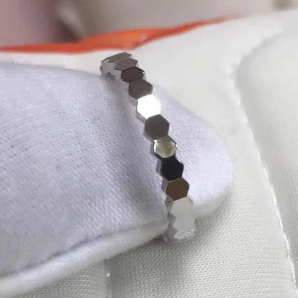 Silver Plated Hexagonal Ring