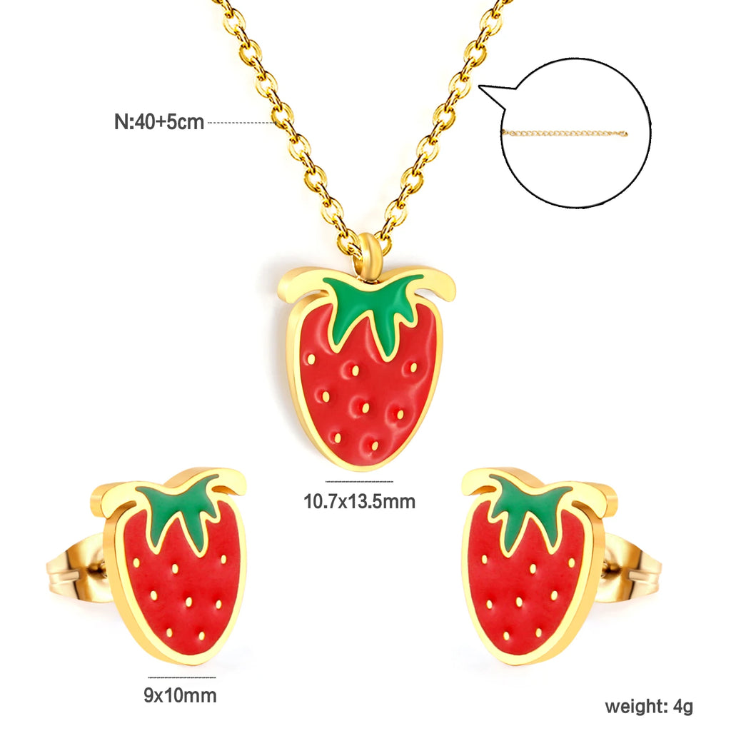 Unicorn Stainless Necklace & Earring Set