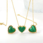 Vintage Heart Necklace & Earring Set