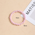 Pink Imitation Pearl Bracelet
