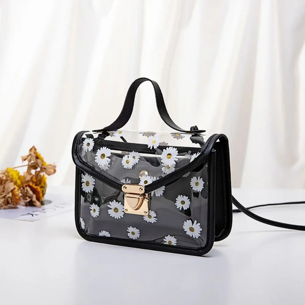 Transparent Daisy Pattern Tote Bag