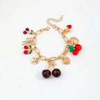 Handmade Cherry Bow Bracelet