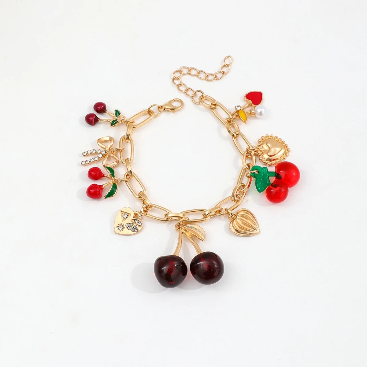 Handmade Cherry Bow Bracelet