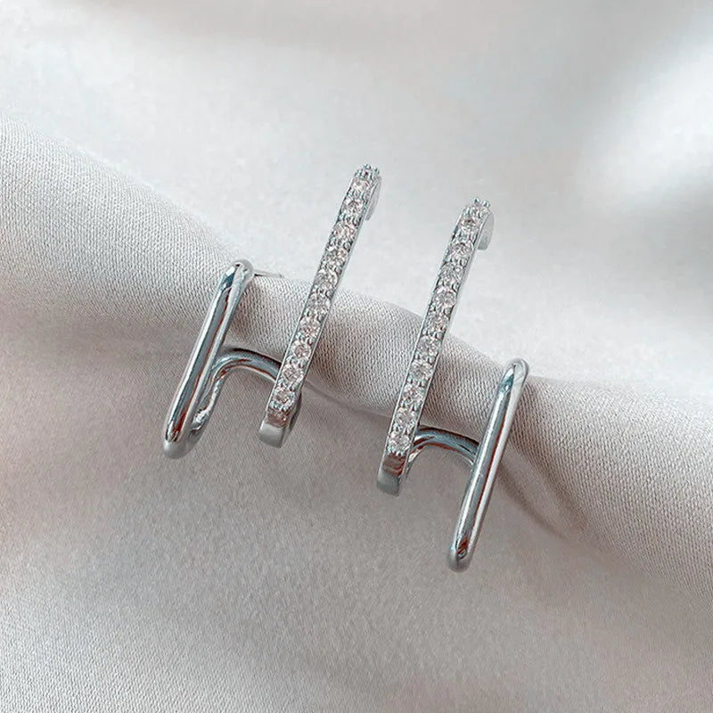Double Row Korean Earrings