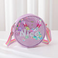 Sequined Round Letter Clutch Purse