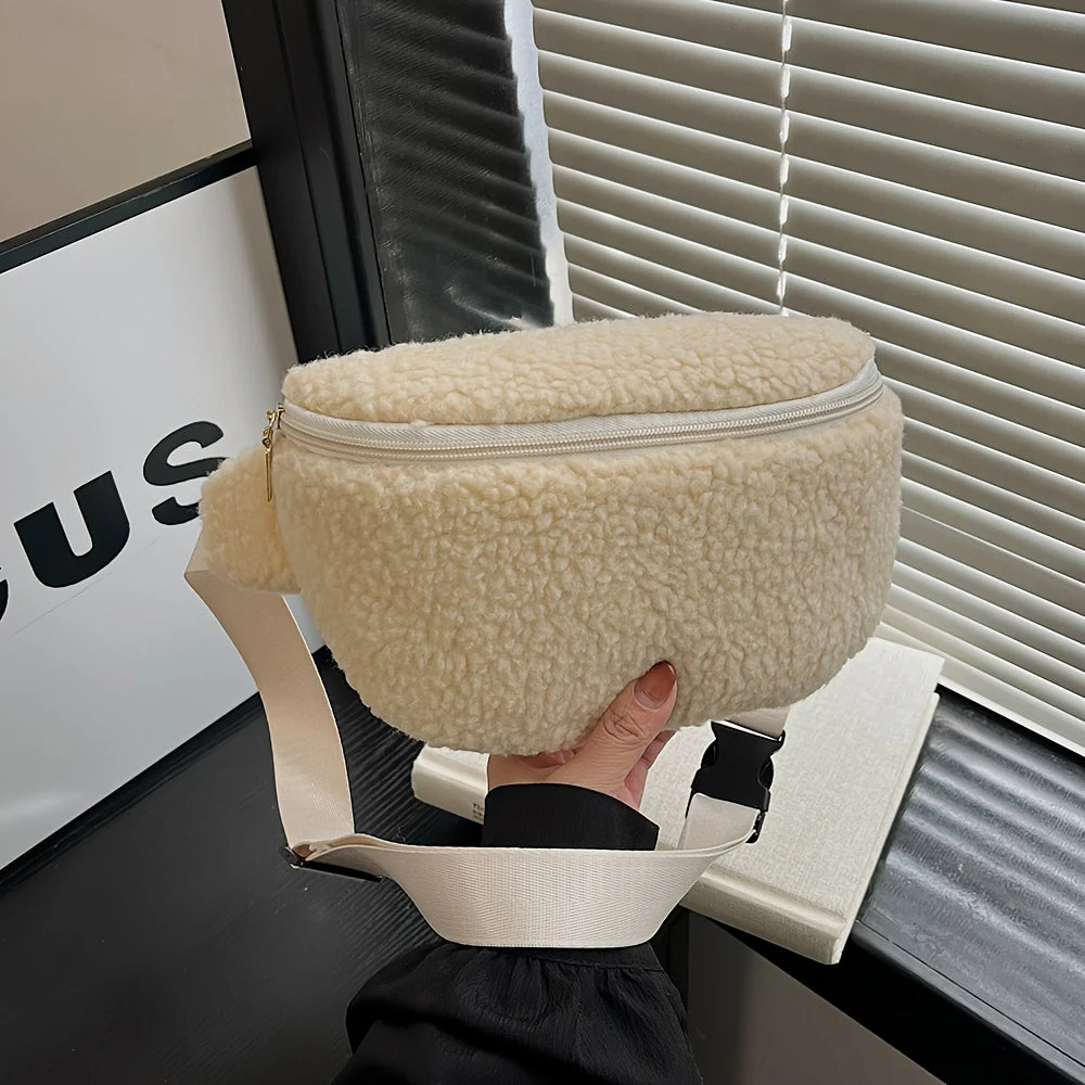 Lamb Wool Crossbody Chest Bag