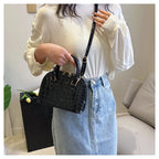 Crocodile-Pattern PU Shell Bag