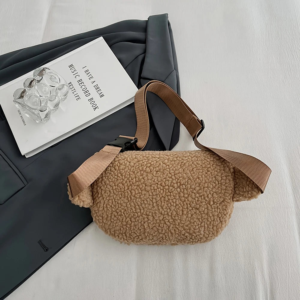 Lamb Wool Crossbody Chest Bag