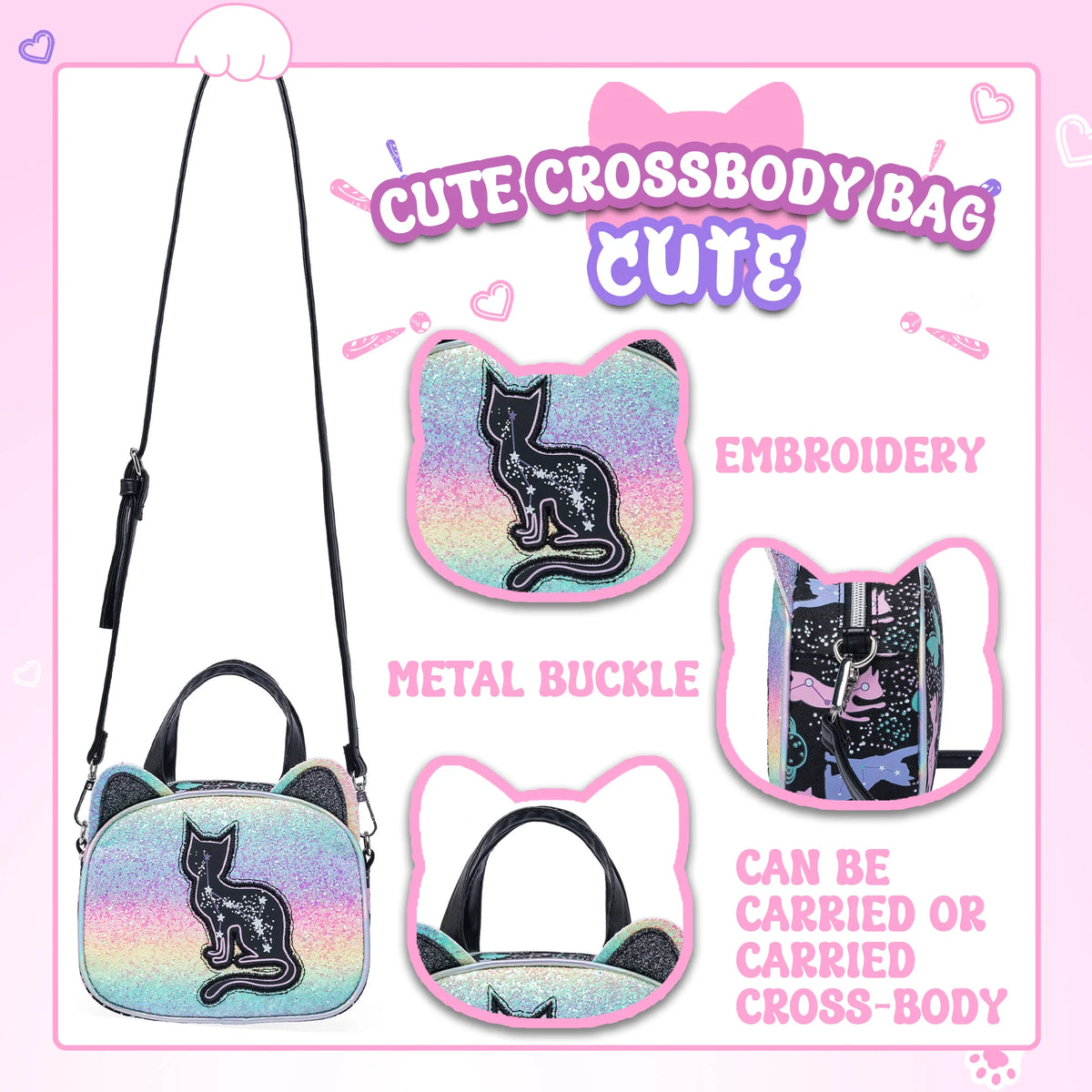 Adjustable Strap Nylon Crossbody Purse